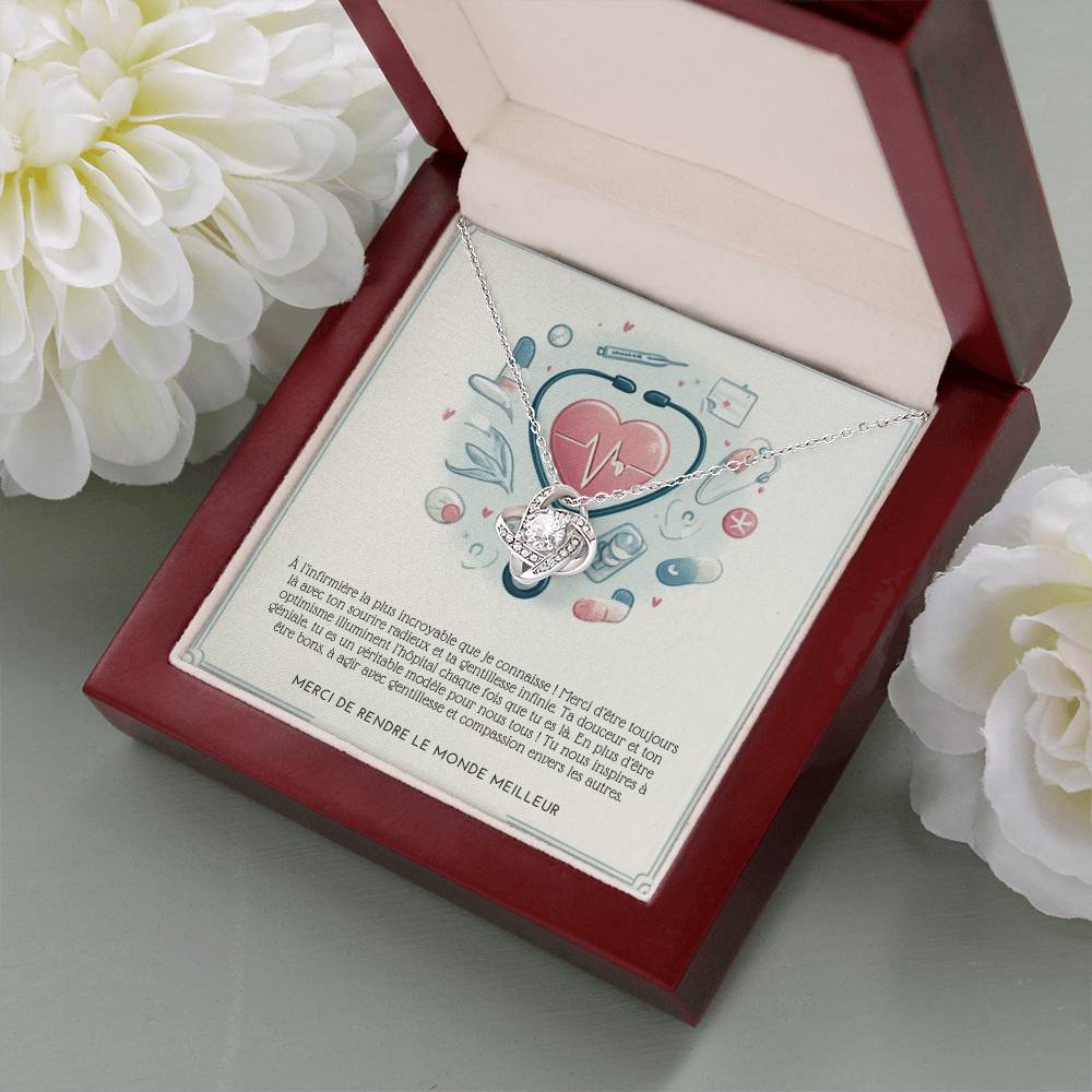 NURSE • Collier Infirmière Noeud d'Amour