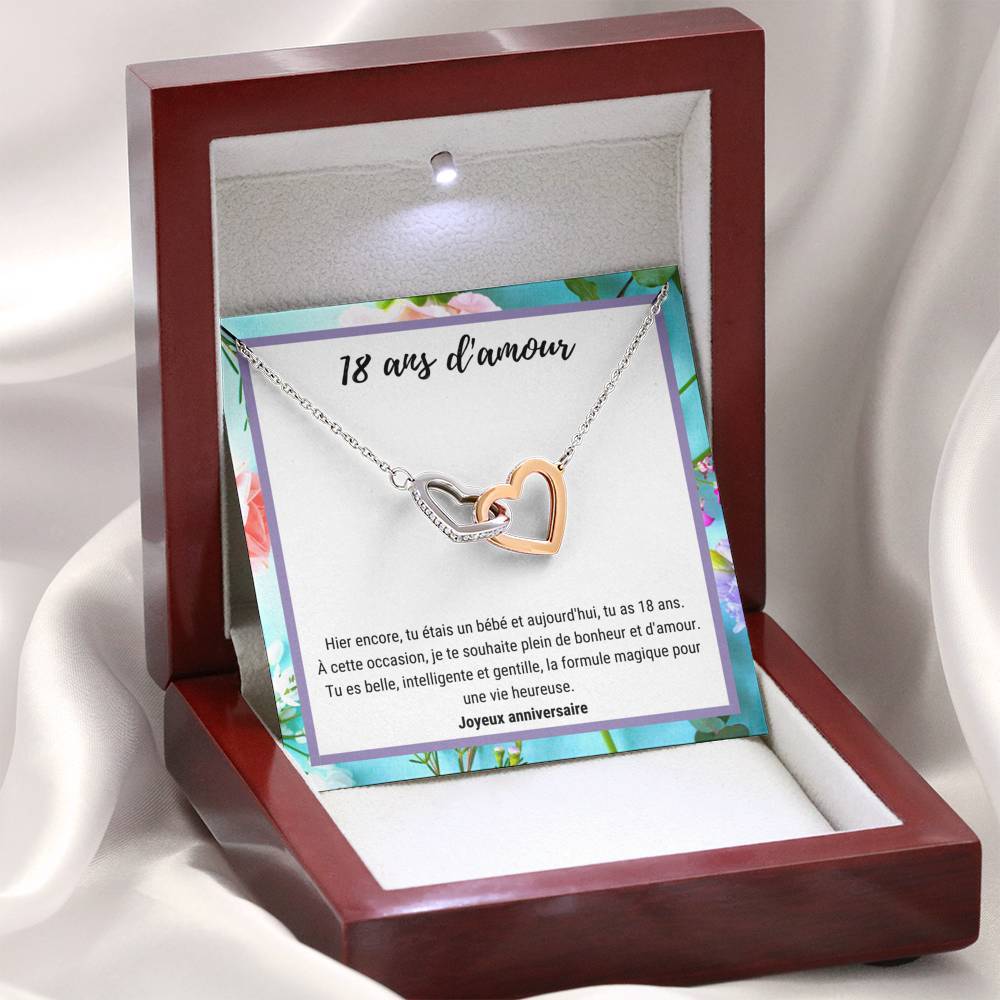 ANNIMERVEILLE • COLLIER 18ÈME ANNIVERSAIRE Double Cœur - Lehnaa