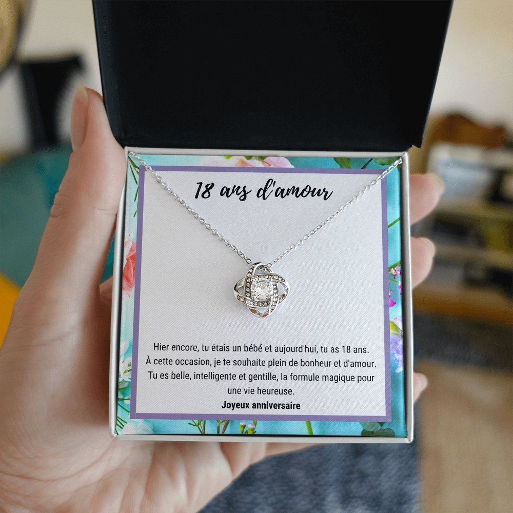 ANNIMERVEILLE • COLLIER 18ÈME ANNIVERSAIRE Noeud d'Amour - Lehnaa