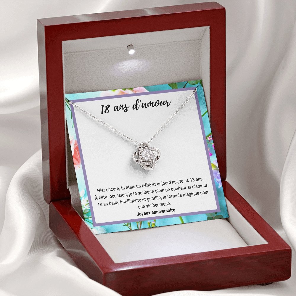 ANNIMERVEILLE • COLLIER 18ÈME ANNIVERSAIRE Noeud d'Amour - Lehnaa