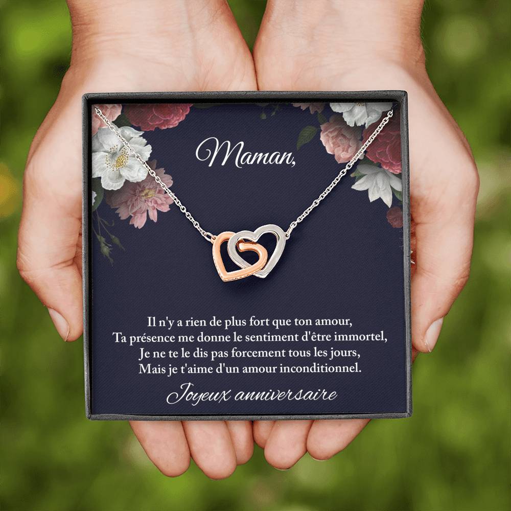 ANNIMERVEILLE • COLLIER ANNIVERSAIRE MAMAN Double Cœur - Lehnaa