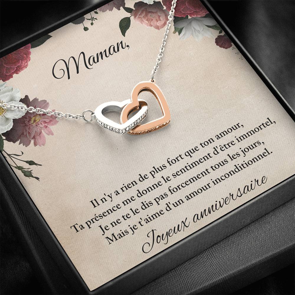 ANNIMERVEILLE • COLLIER ANNIVERSAIRE MAMAN Double Cœur - Lehnaa