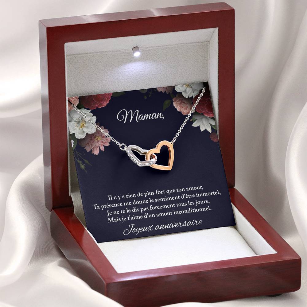 ANNIMERVEILLE • COLLIER ANNIVERSAIRE MAMAN Double Cœur - Lehnaa
