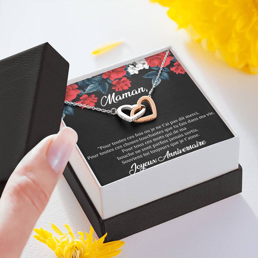 ANNIMERVEILLE • COLLIER ANNIVERSAIRE MAMAN • MEILLEURE MAMAN DU MONDE Double Cœur - Lehnaa