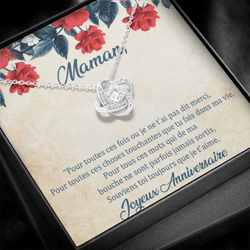 ANNIMERVEILLE • Collier Anniversaire Maman • Meilleure maman du monde  Noeud d'Amour - Lehnaa