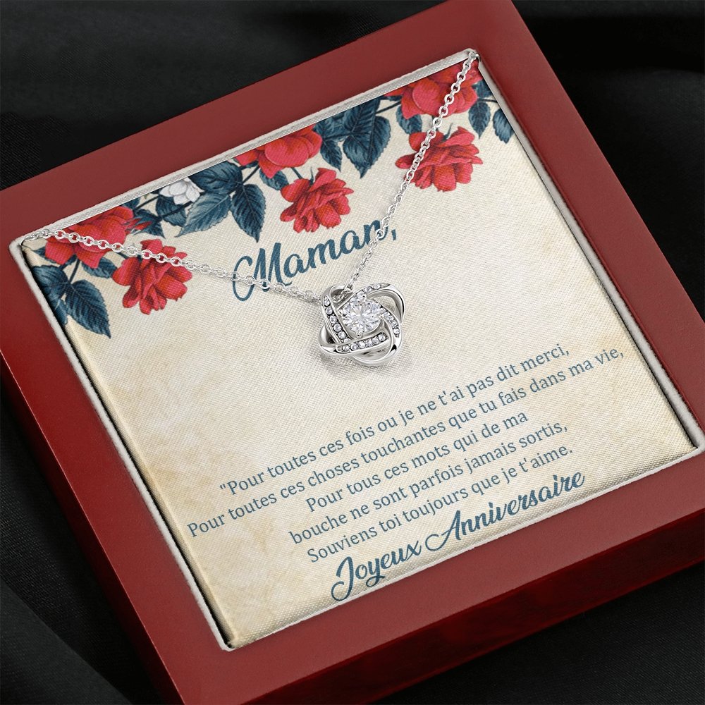 ANNIMERVEILLE • Collier Anniversaire Maman • Meilleure maman du monde  Noeud d'Amour - Lehnaa