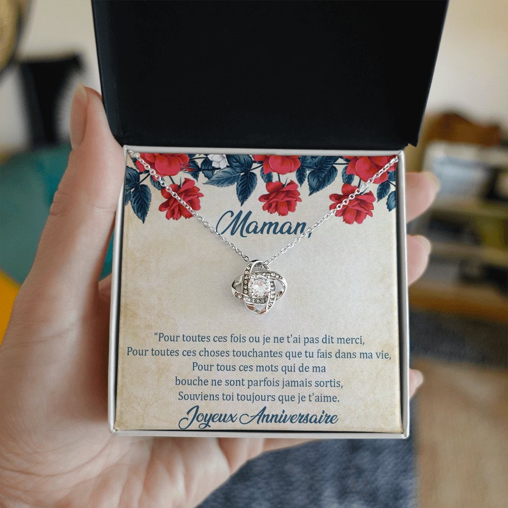 ANNIMERVEILLE • Collier Anniversaire Maman • Meilleure maman du monde  Noeud d'Amour - Lehnaa