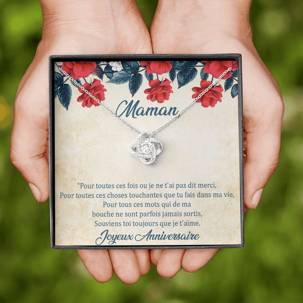 ANNIMERVEILLE • Collier Anniversaire Maman • Meilleure maman du monde  Noeud d'Amour - Lehnaa