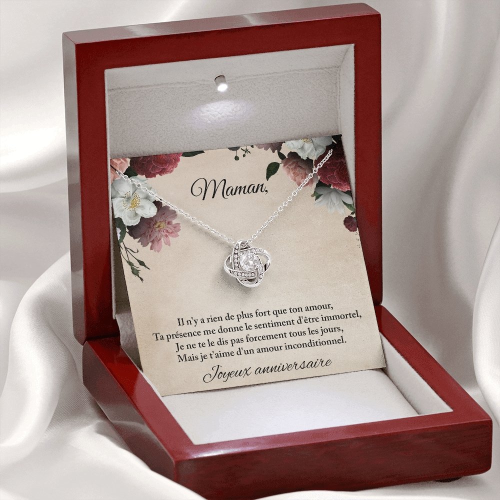 ANNIMERVEILLE • COLLIER ANNIVERSAIRE MAMAN Noeud d'Amour - Lehnaa