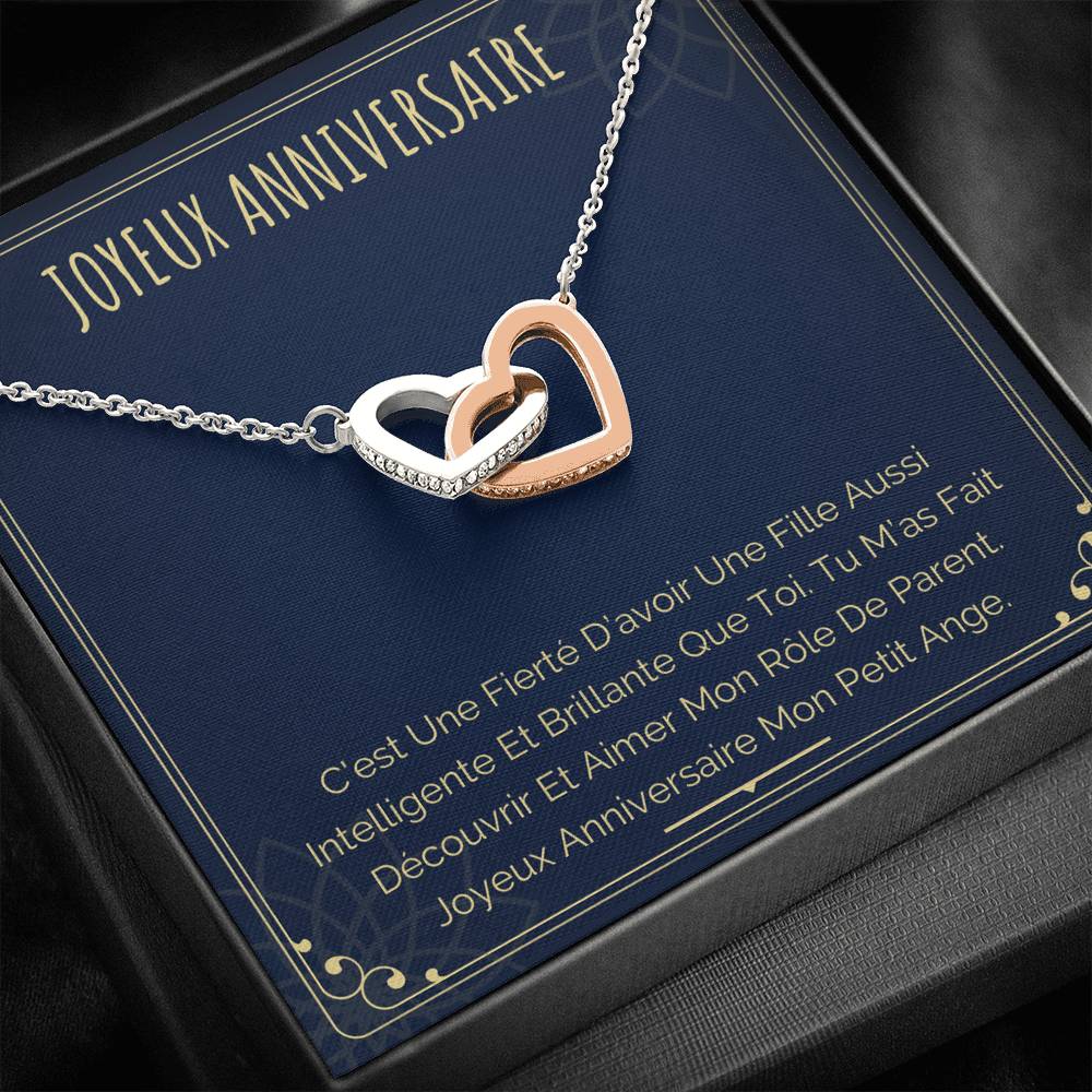 ANNIMERVEILLE • Collier Joyeux Anniversaire Double Cœur - Lehnaa