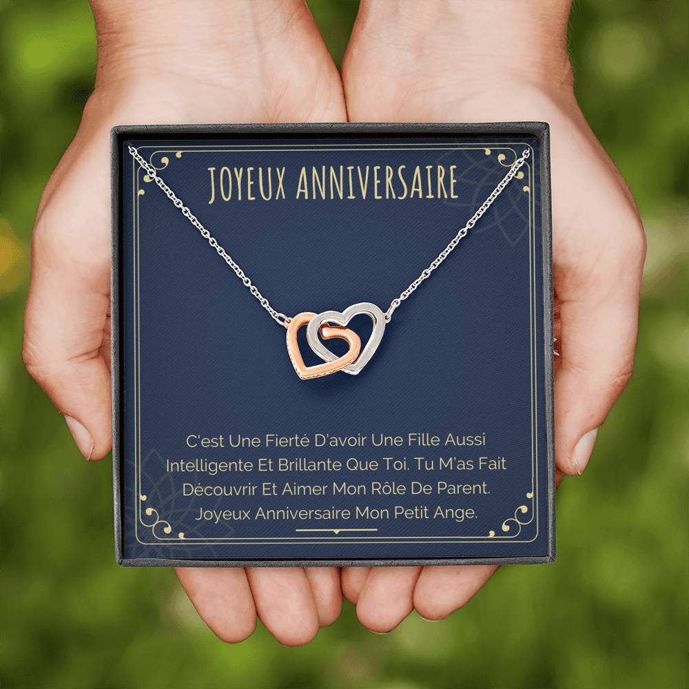 ANNIMERVEILLE • Collier Joyeux Anniversaire Double Cœur - Lehnaa