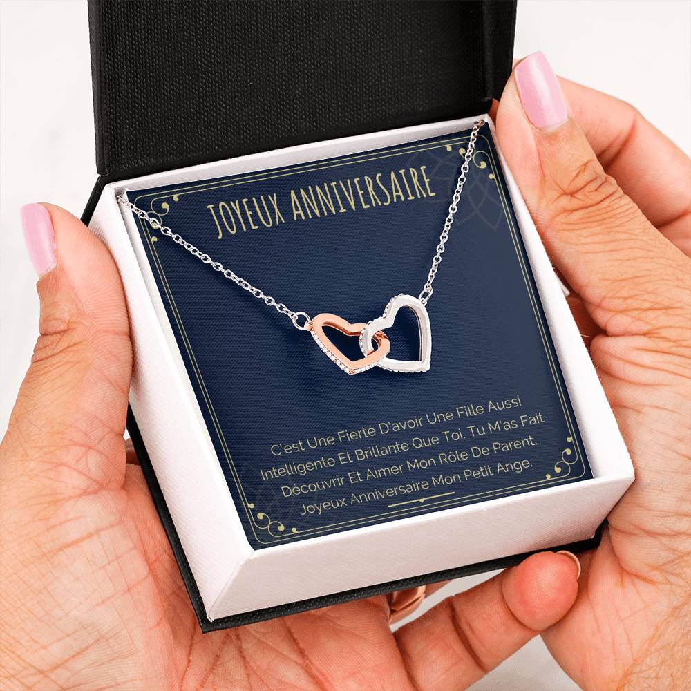 ANNIMERVEILLE • Collier Joyeux Anniversaire Double Cœur - Lehnaa
