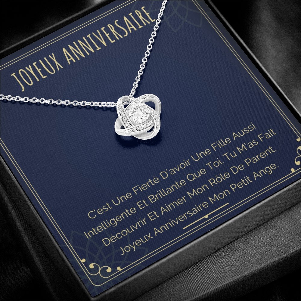 ANNIMERVEILLE • Collier Joyeux Anniversaire Noeud d'Amour - Lehnaa
