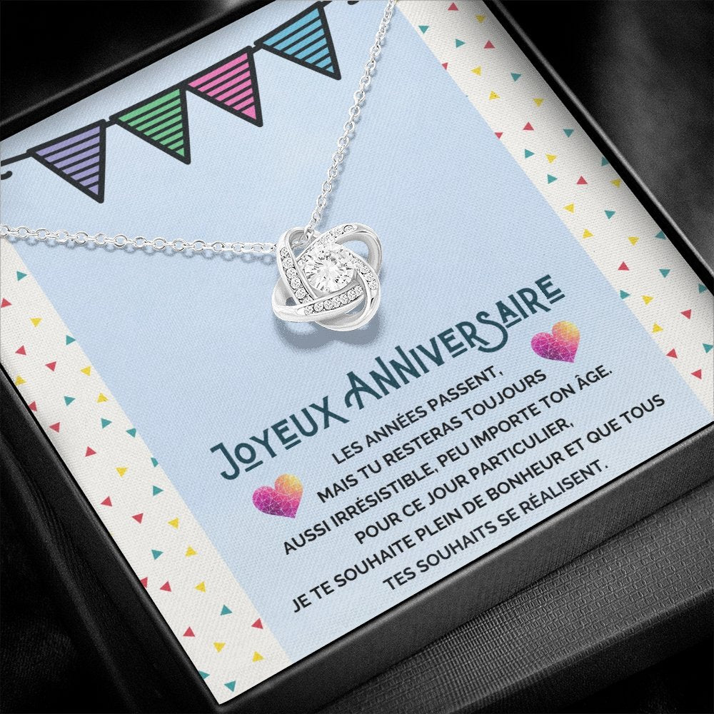 ANNIMERVEILLE • Collier Joyeux Anniversaire Noeud d'Amour - Lehnaa