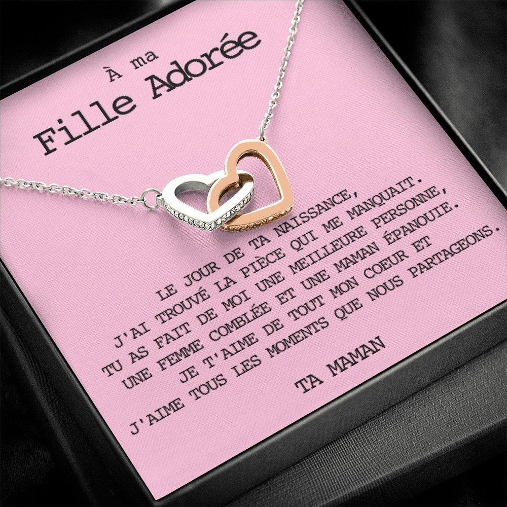 LINKY • Collier A Ma Fille Double Cœur - Lehnaa