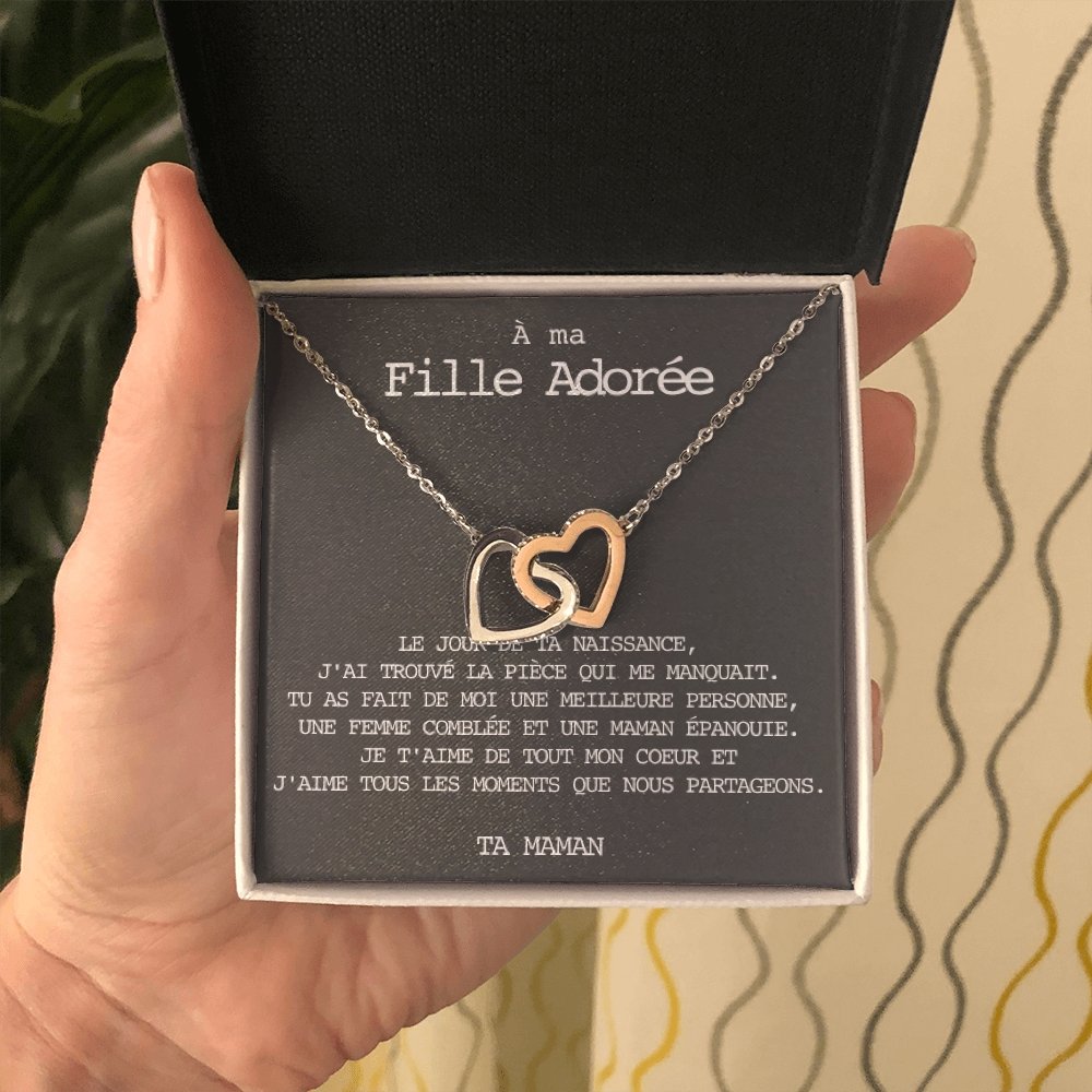 LINKY • Collier A Ma Fille Double Cœur - Lehnaa