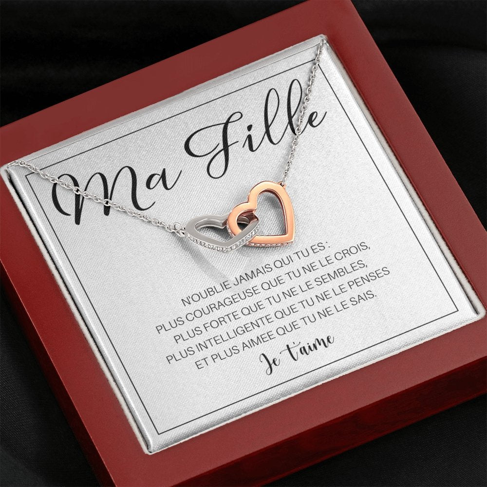 LINKY • Collier A Ma Fille Double Cœur - Lehnaa