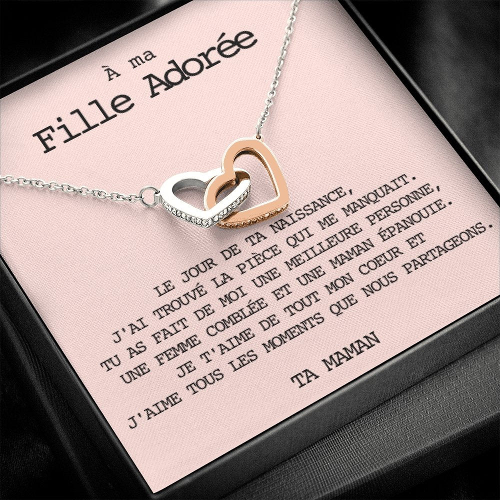 LINKY • Collier A Ma Fille Double Cœur - Lehnaa