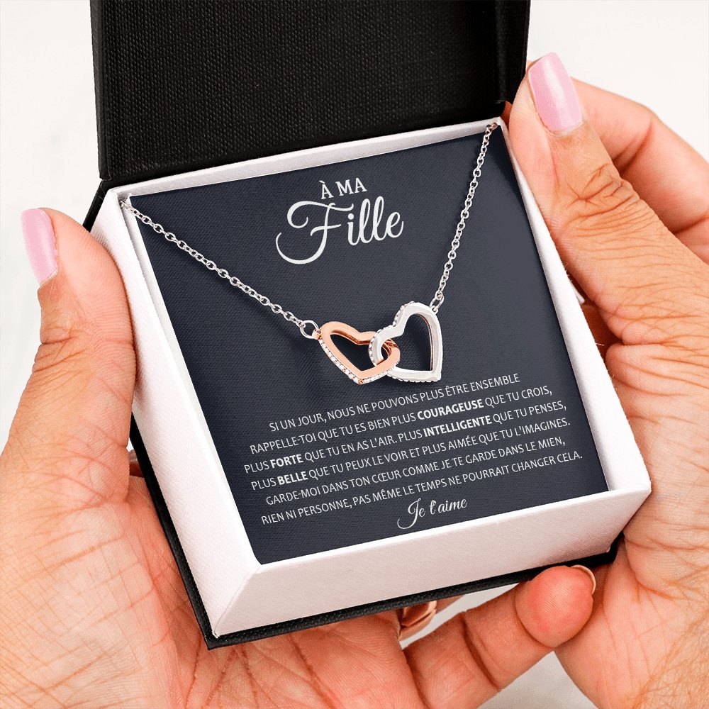 LINKY • Collier A Ma Fille Double Cœur - Lehnaa