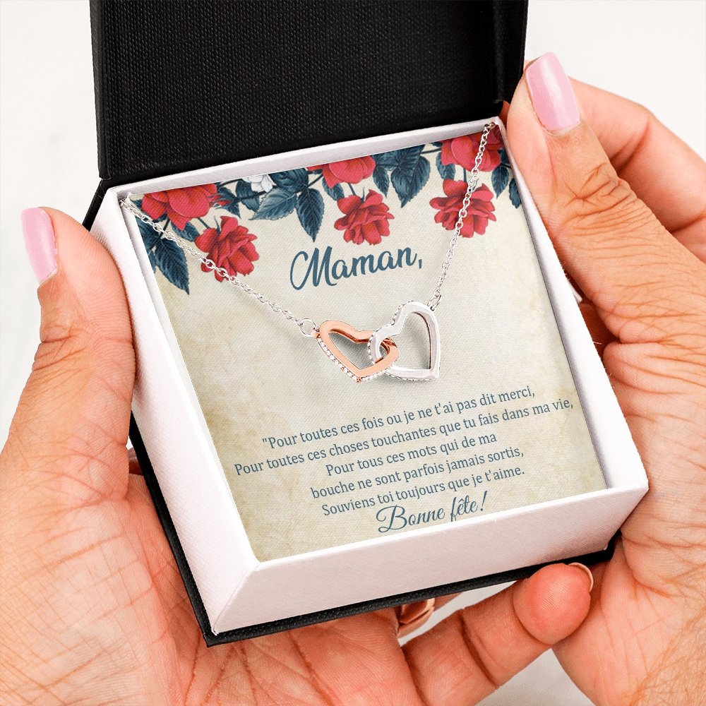 LOVYOUMOM • Collier de la fête des mères Double Cœur - Lehnaa