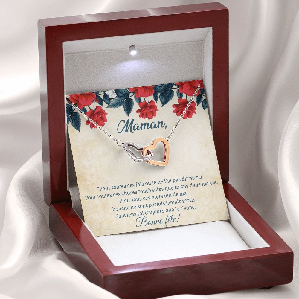 LOVYOUMOM • Collier de la fête des mères Double Cœur - Lehnaa