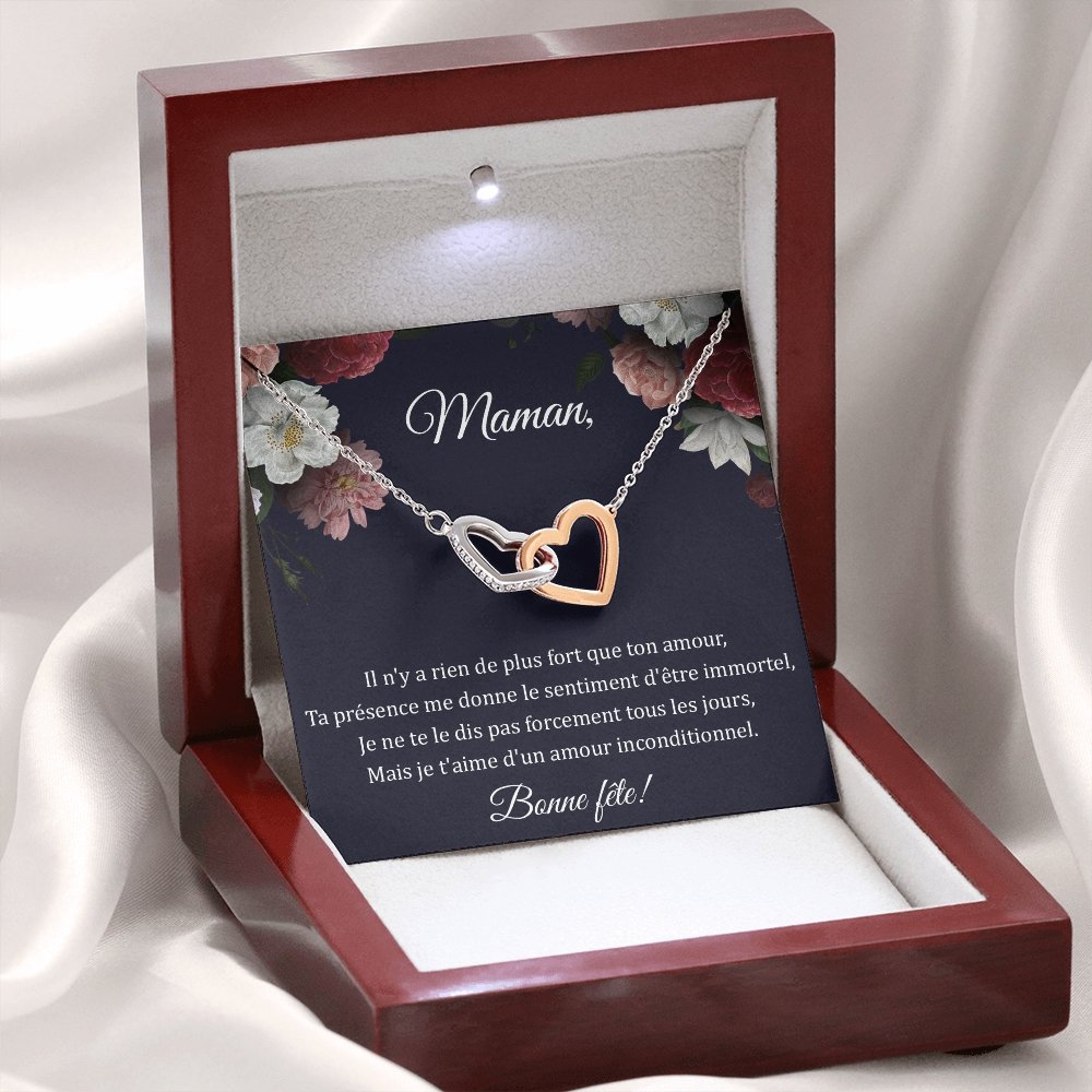 LOVYOUMOM • Collier de la fête des mères Double Cœur - Lehnaa