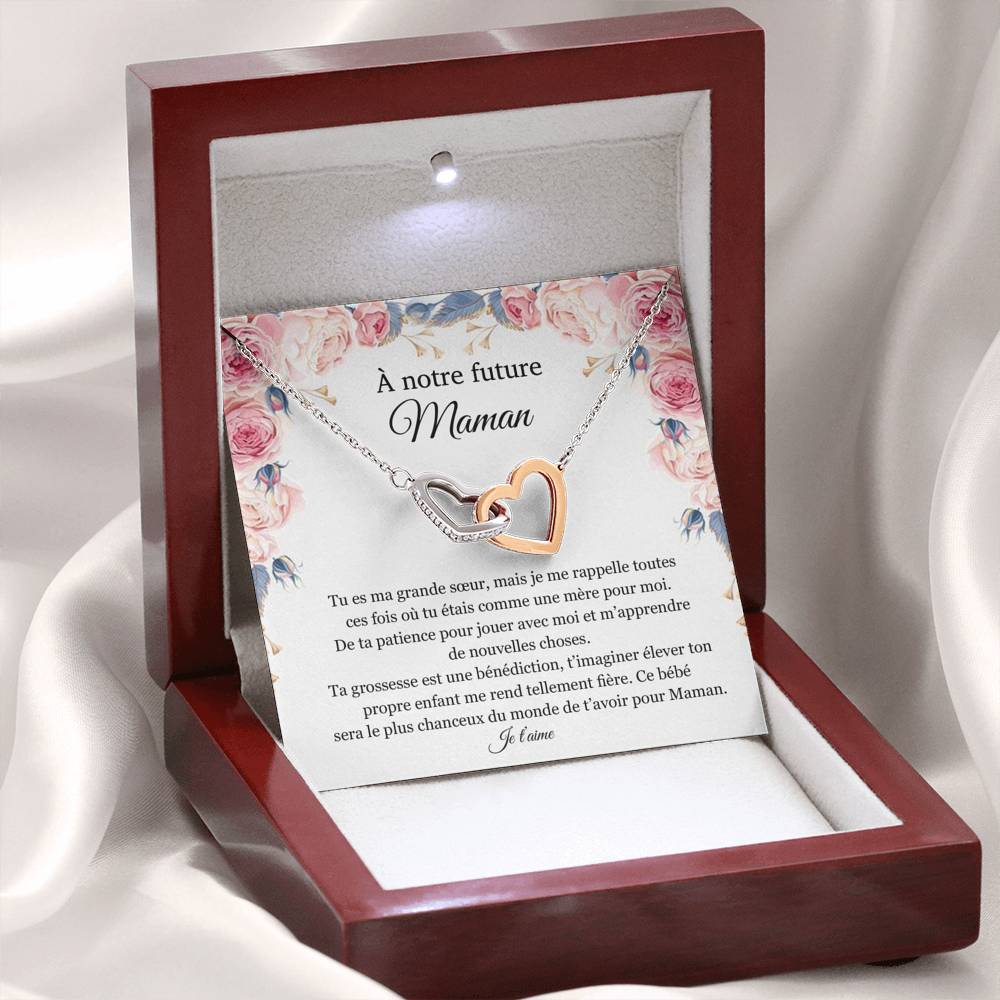 NEWMOM • Collier Grossesse Pour Ma Sœur Double Cœur - Lehnaa