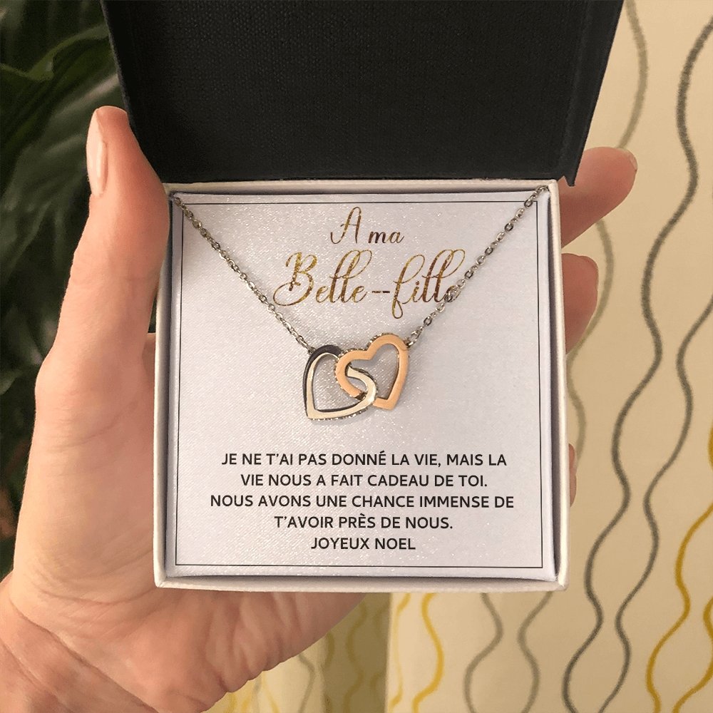 NOELENCHANTÉ • COLLIER JOYEUX NOËL MA BELLE-FILLE Double Cœur - Lehnaa