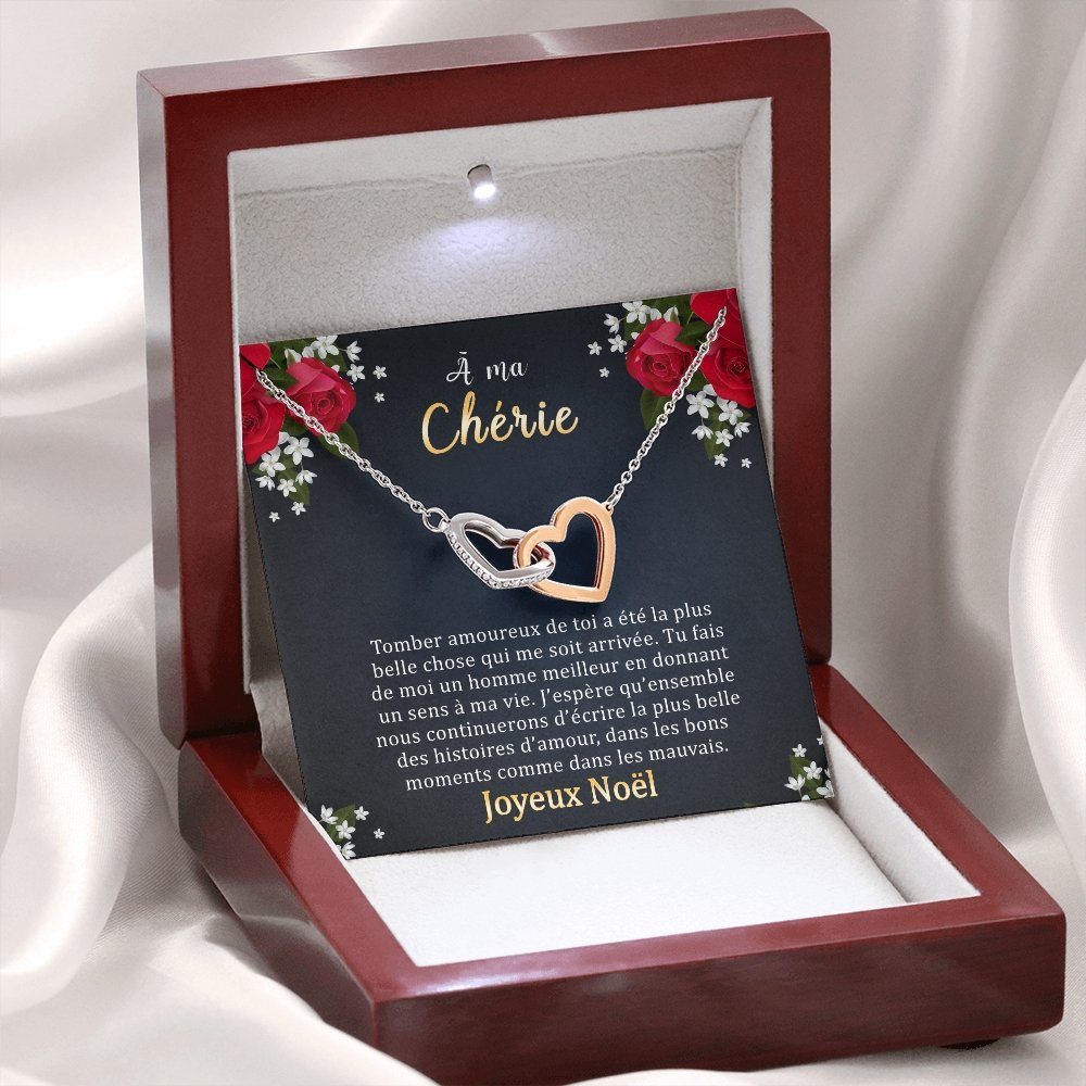 NOELENCHANTÉ • COLLIER JOYEUX NOËL MA CHÉRIE Double Cœur - Lehnaa