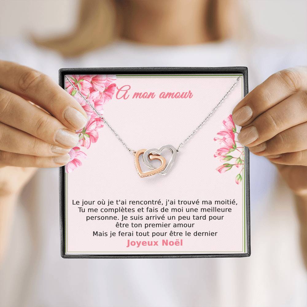 NOELENCHANTÉ • COLLIER JOYEUX NOËL MON AMOUR Double Cœur - Lehnaa