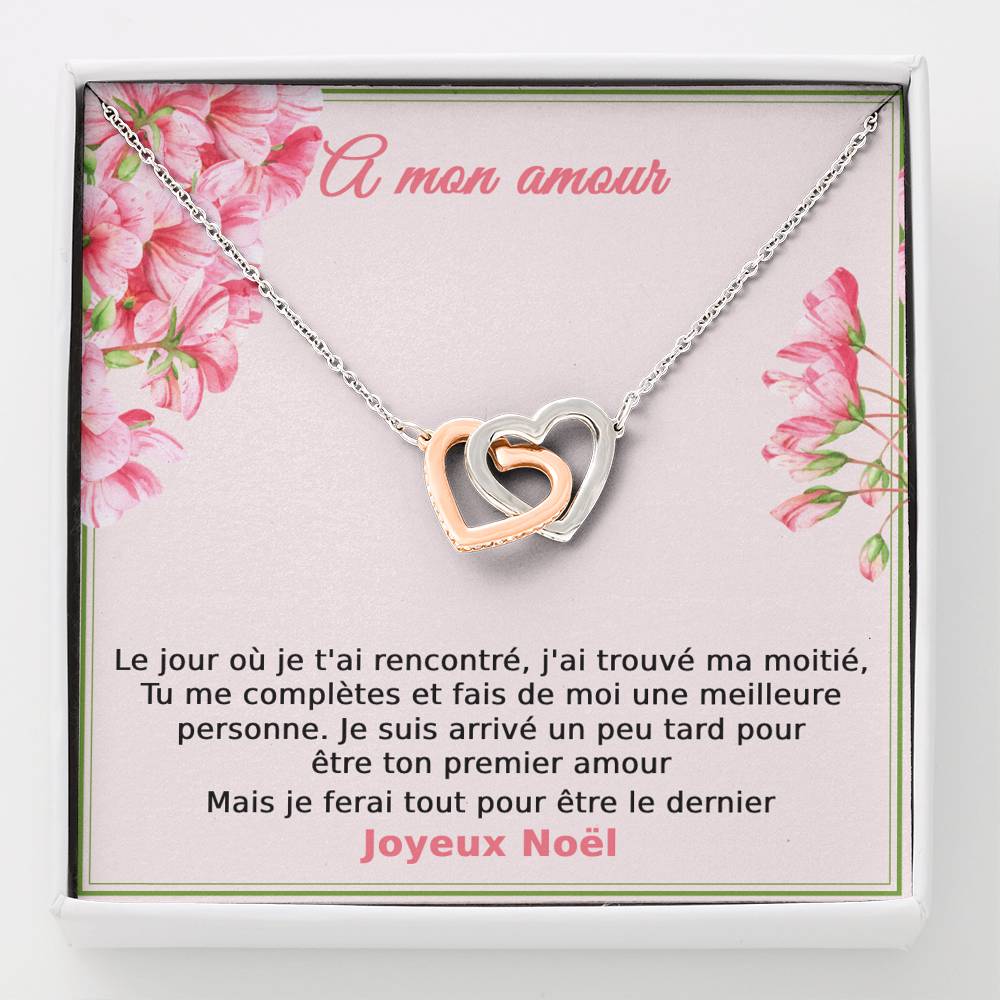 NOELENCHANTÉ • COLLIER JOYEUX NOËL MON AMOUR Double Cœur - Lehnaa
