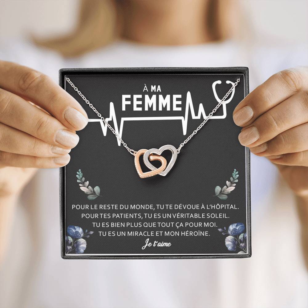 NURSE • Collier Infirmière Double Cœur - Lehnaa