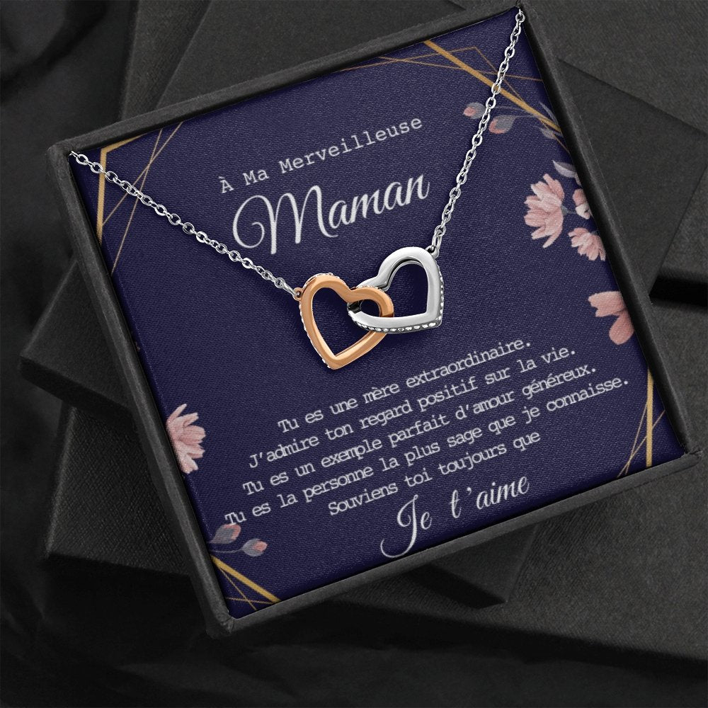 ONEMOM • Collier Déclaration Maman Double Cœur - Lehnaa
