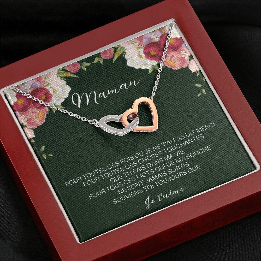 ONEMOM • Collier Déclaration Maman Double Cœur - Lehnaa