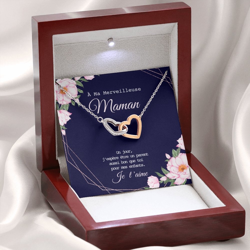 ONEMOM • Collier Déclaration Maman Double Cœur - Lehnaa