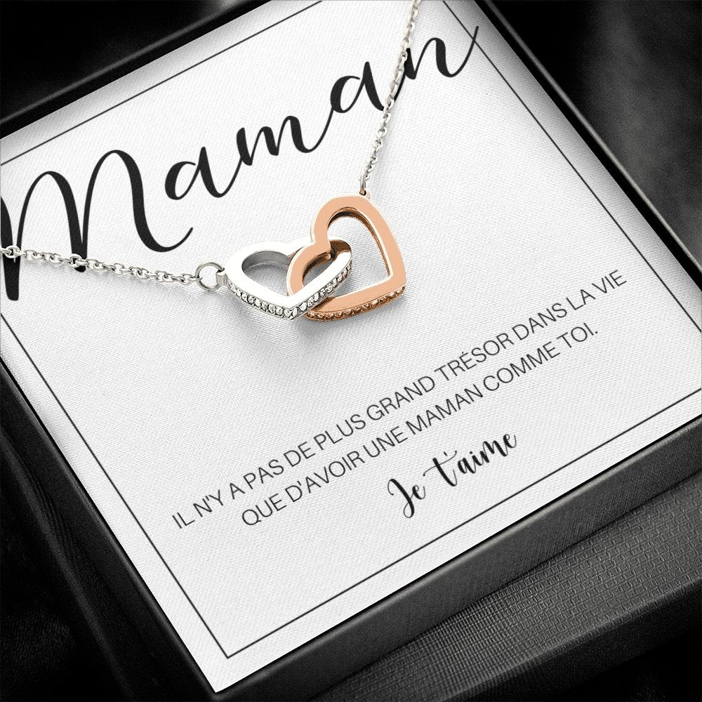 ONEMOM • Collier Déclaration Maman Double Cœur - Lehnaa
