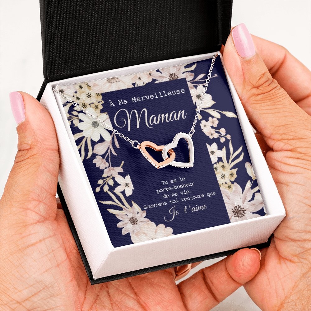 ONEMOM • Collier Déclaration Maman Double Cœur - Lehnaa