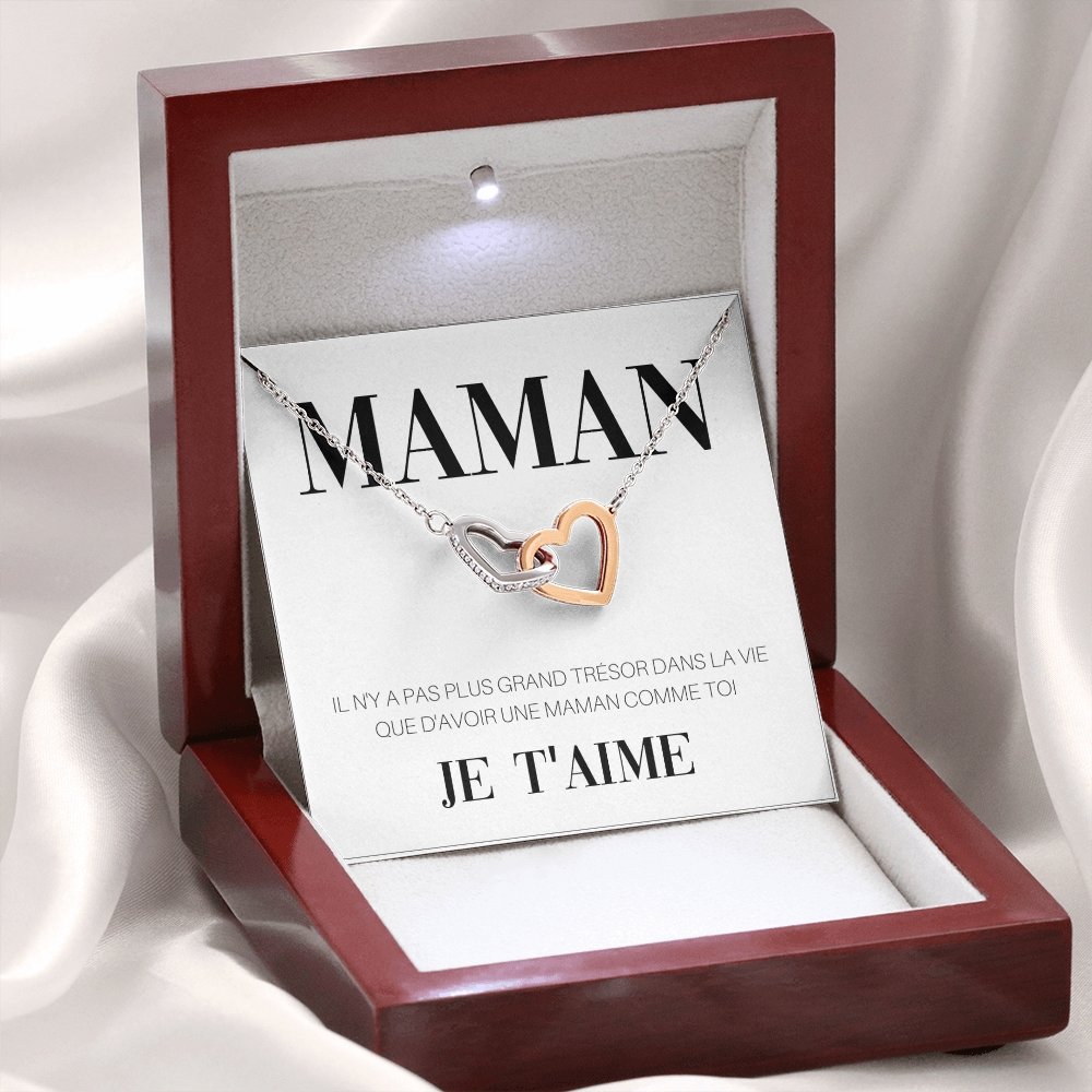 ONEMOM • Collier Déclaration Maman Double Cœur - Lehnaa