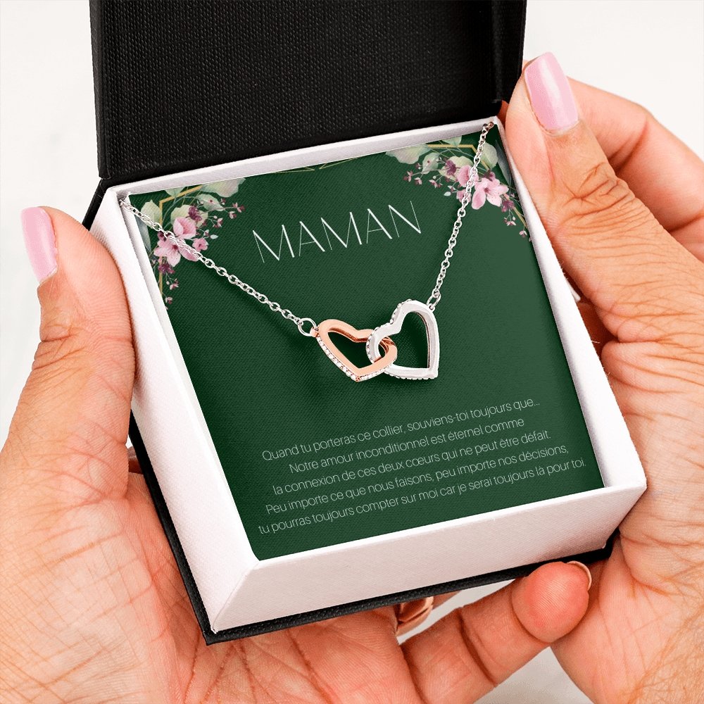 ONEMOM • Collier Déclaration Maman Double Cœur - Lehnaa