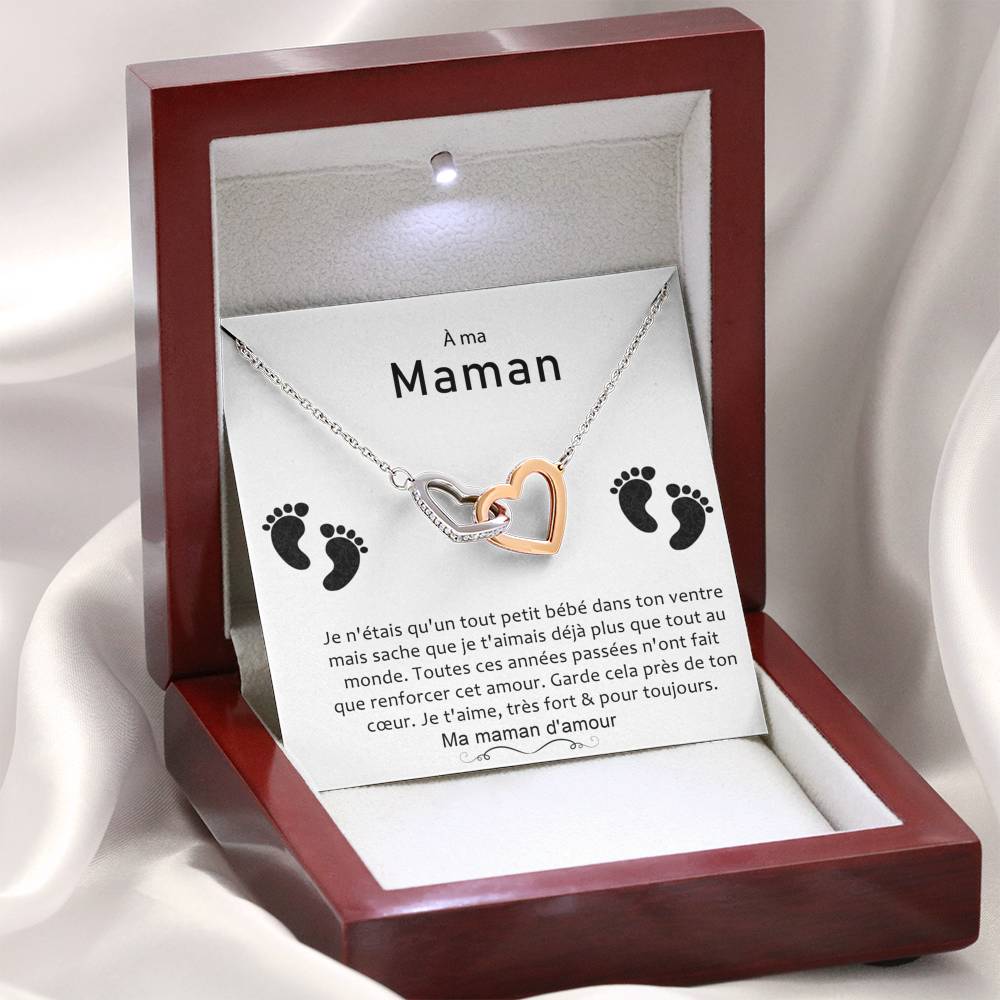 ONEMOM • Collier Déclaration Maman Double Cœur - Lehnaa