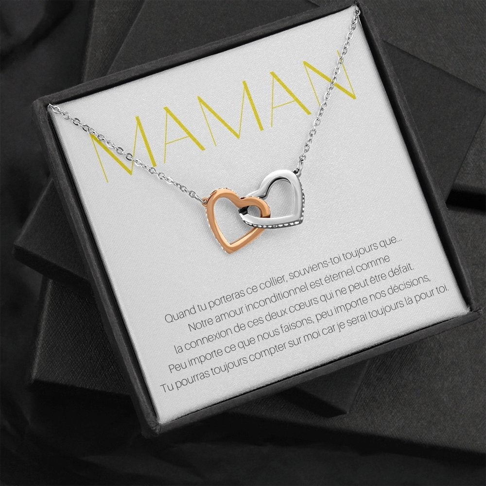 ONEMOM • Collier Déclaration Maman Double Cœur - Lehnaa