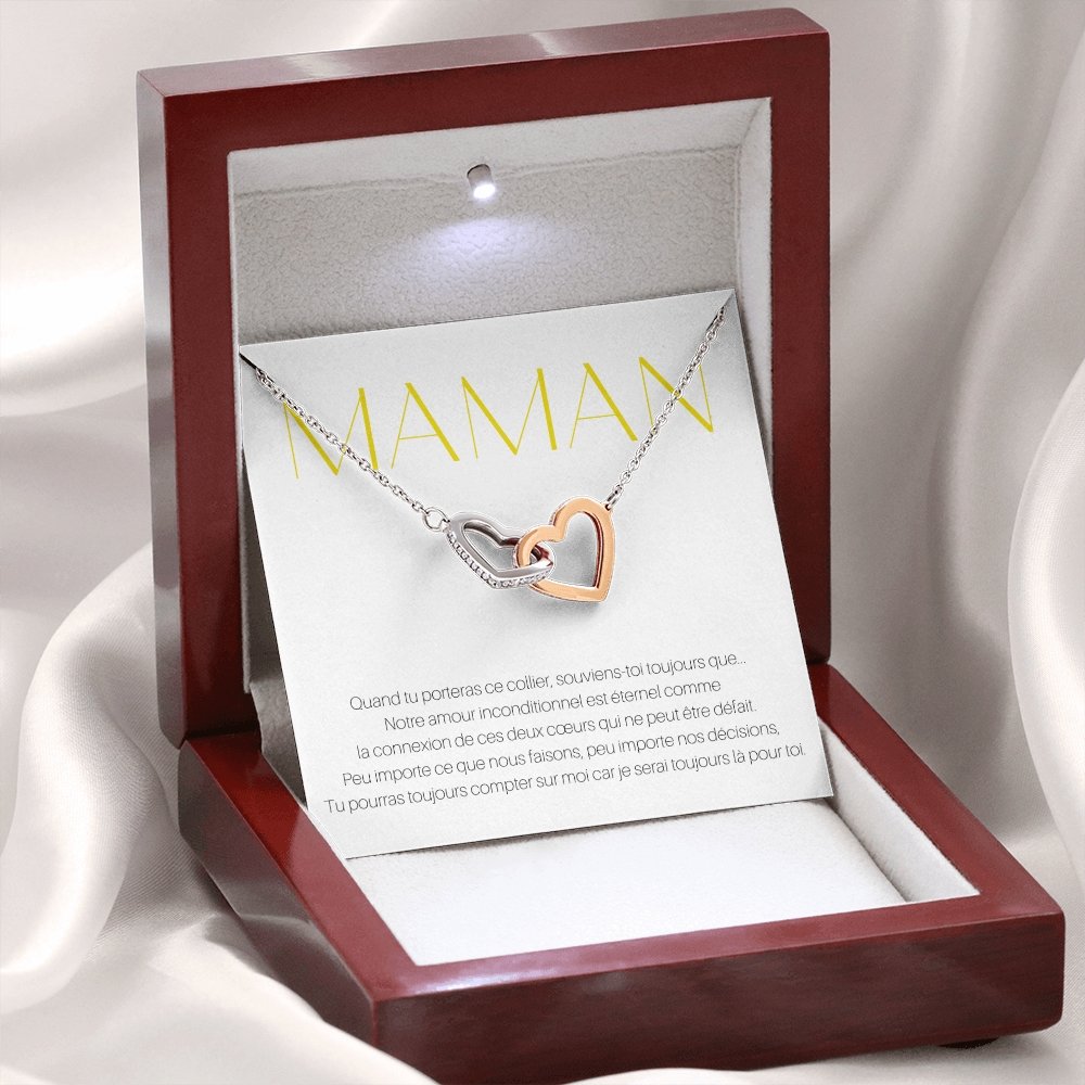 ONEMOM • Collier Déclaration Maman Double Cœur - Lehnaa