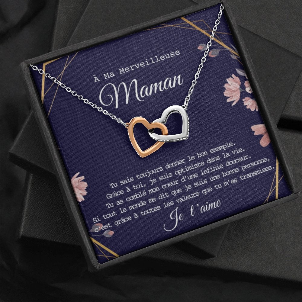 ONEMOM • Collier Déclaration Maman Double Cœur - Lehnaa