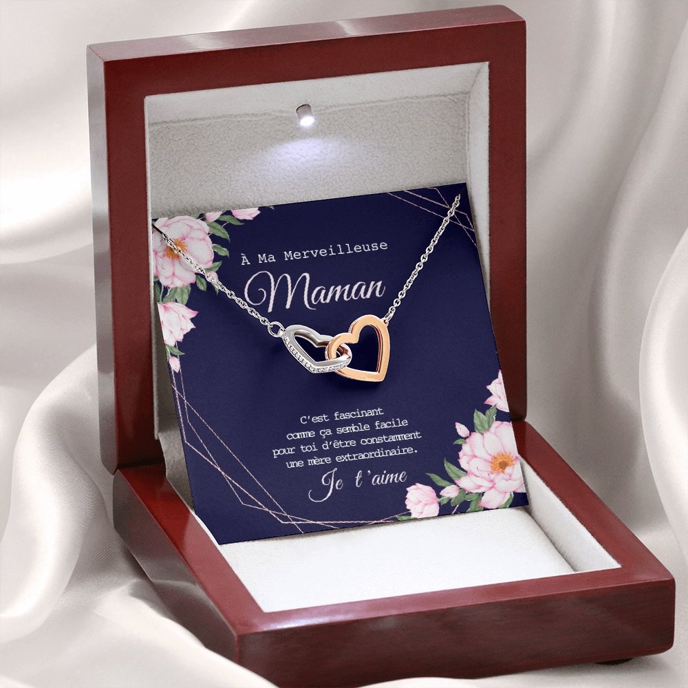 ONEMOM • Collier Déclaration Maman Double Cœur - Lehnaa