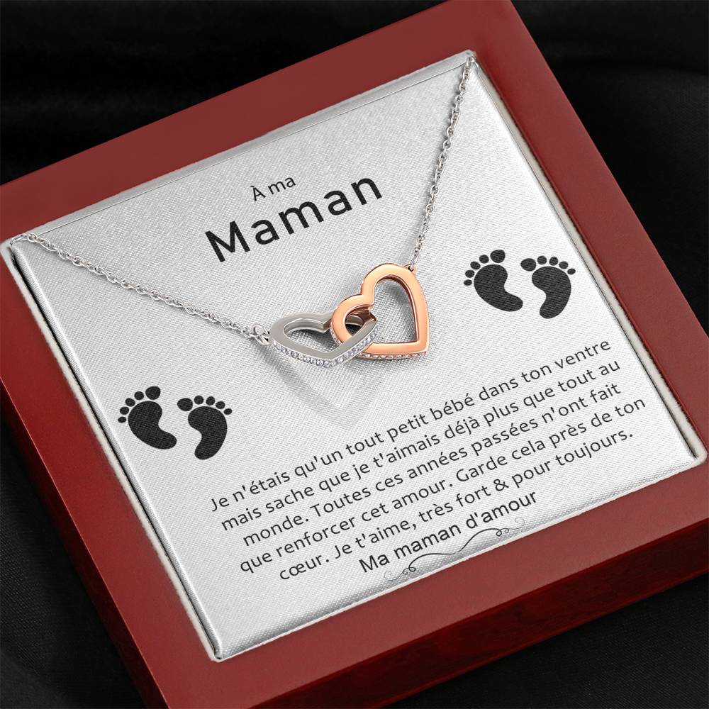 ONEMOM • Collier Déclaration Maman Double Cœur - Lehnaa