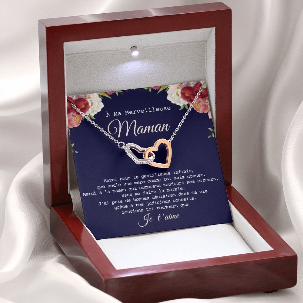 ONEMOM • Collier Déclaration Maman Double Cœur - Lehnaa