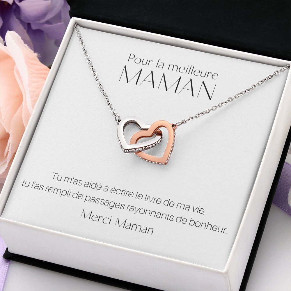 ONEMOM • Collier Déclaration Maman Double Cœur - Lehnaa