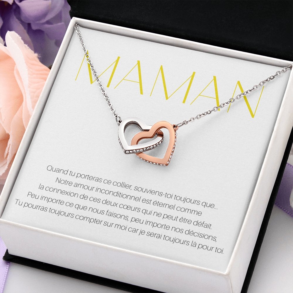 ONEMOM • Collier Déclaration Maman Double Cœur - Lehnaa
