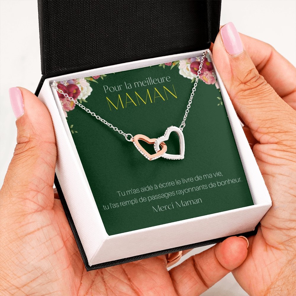 ONEMOM • Collier Déclaration Maman Double Cœur - Lehnaa