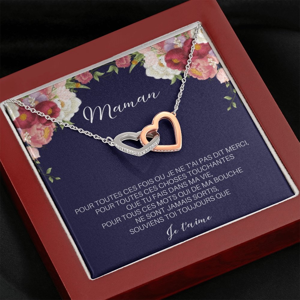 ONEMOM • Collier Déclaration Maman Double Cœur - Lehnaa